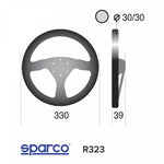 Load image into Gallery viewer, SPARCO 015R323PSNR Steering wheel R323, suede, black, diam.330m, reach 39mm