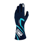 Load image into Gallery viewer, OMP IB0-0761-C01-248-S FIRST-S my2020 Racing gloves, FIA 8856-2018, navy blue/tiffany, size S