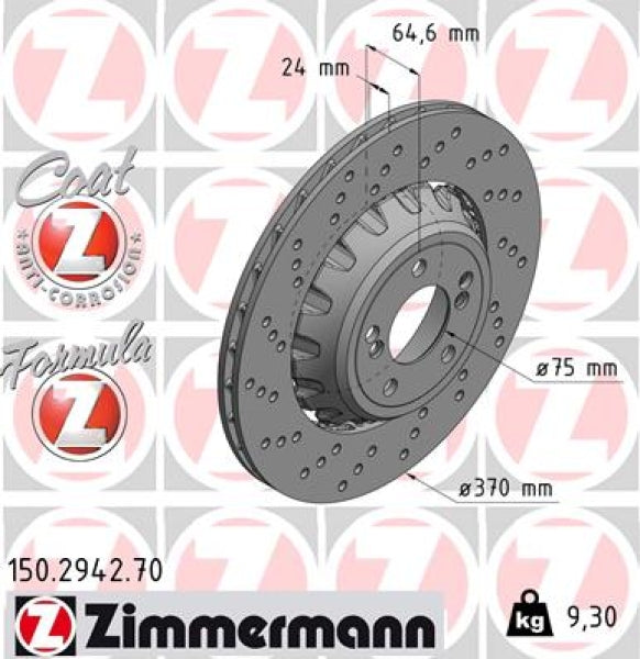 Zimmermann Brake Disc for BMW M2 Coupe (F22, F87) rear left