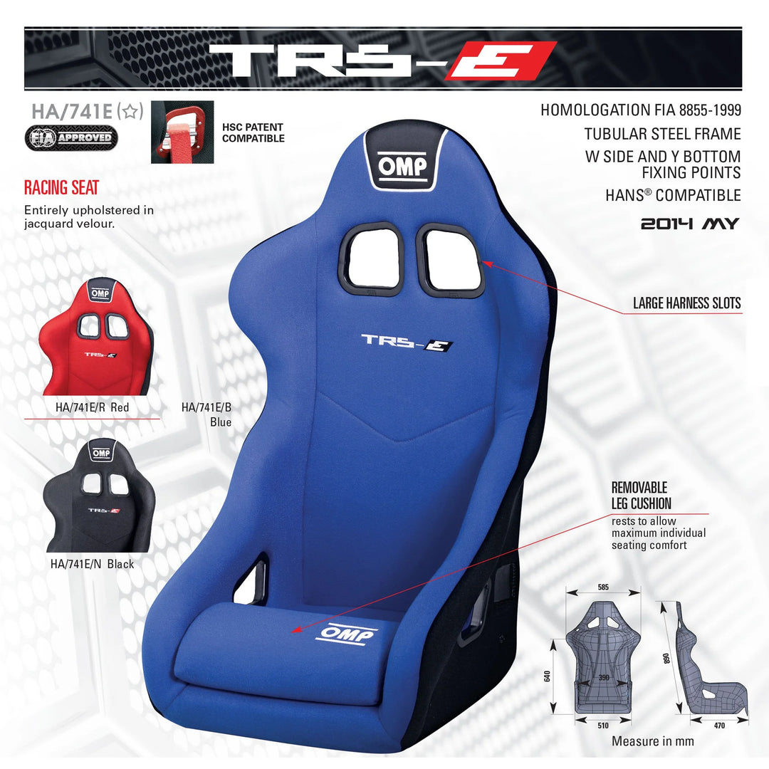 OMP HA0-0741-B01-071 (HA/741E/N) Seat (FIA) TRS-E, black