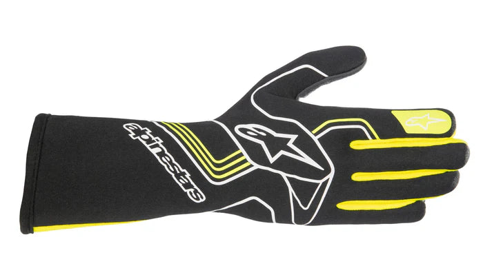 ALPINESTARS 3551023_155_XXL TECH 1-RACE v3 Racing gloves, FIA 8856-2018, black/yellow fluo, Size M