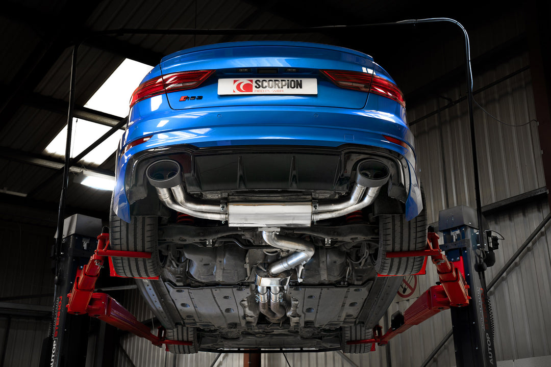 Scorpion Exhausts Audi RS3 Saloon 8V (GPF and Non-GPF models) Resonated cat/gpf-back system without valves