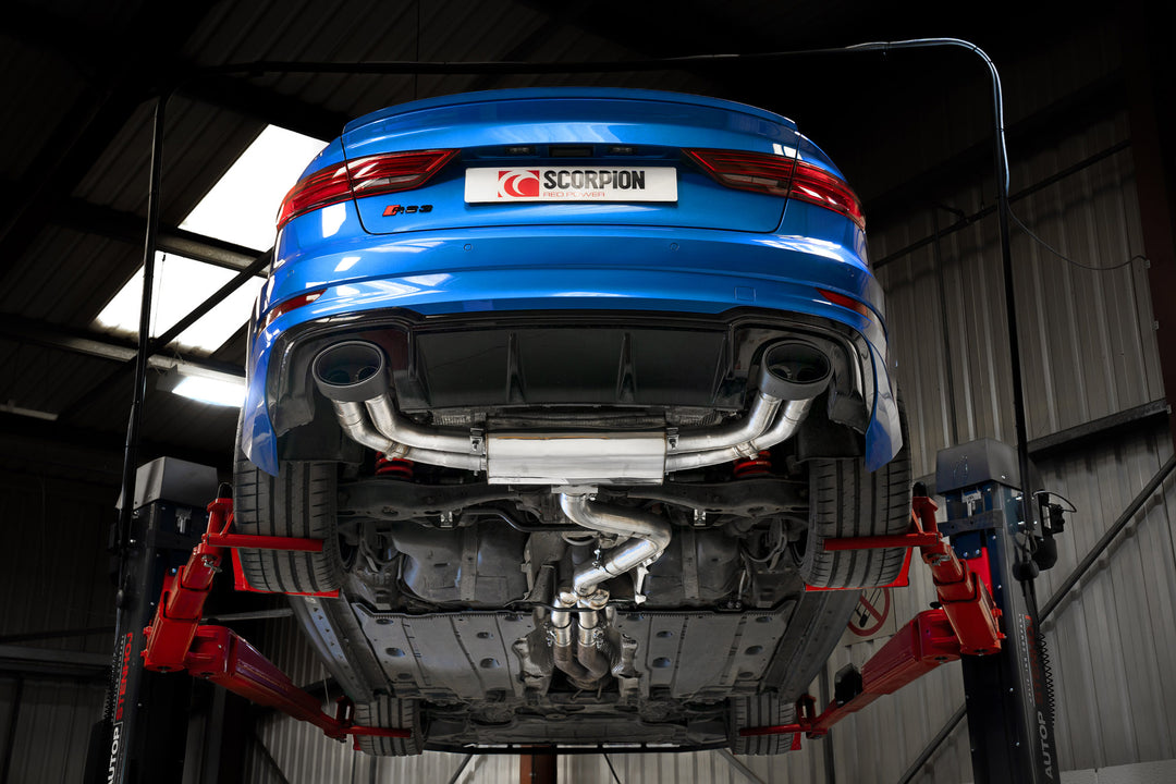 Scorpion Exhausts Audi RS3 Saloon 8V (GPF and Non-GPF models) Non-resonated cat/gpf-back system with valves
