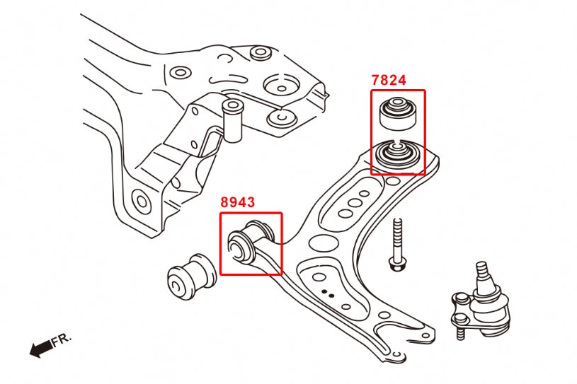 Hardrace Front Lower Arm-front Bushing Audi, Skoda, Volkswagen