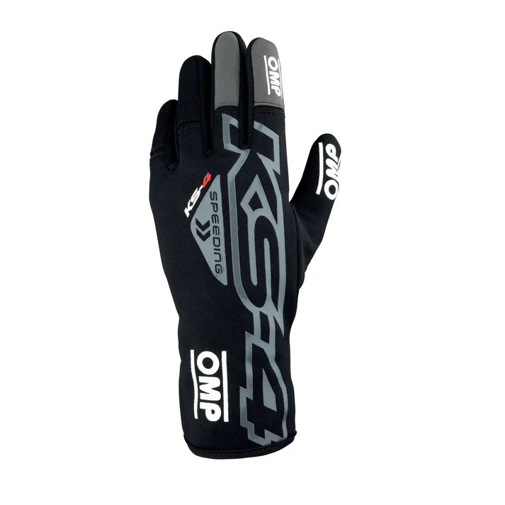 OMP KB0-2750-A01-071-L KS-4 Gloves my2023 Karting gloves, black, size M