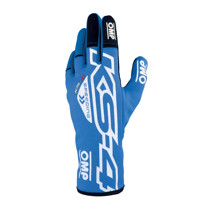 OMP KB0-2750-A01-043-M KS-4 Gloves my2023 Karting gloves, blue/white, size L
